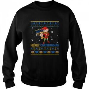 Happy Chrismukkah Christmas Hanukkah Elf Menorah Sweatshirt